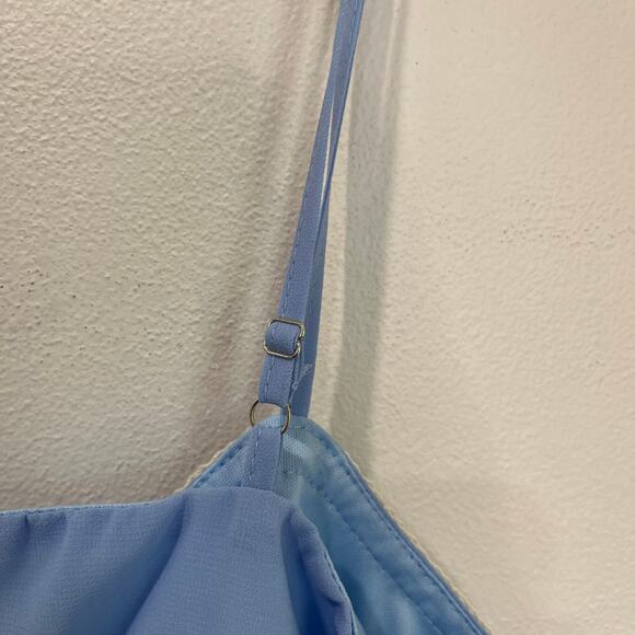 Finesse Norma Baby Blue Chiffon Cami Top Lace Trim Y2K Fairycore Size L - Picture 9 of 10